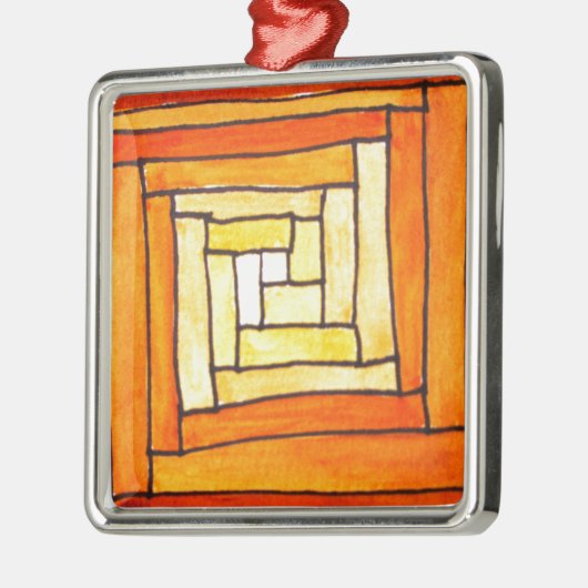 vierkant Kunstdecogeel retropatroon Metalen Ornament (Links)