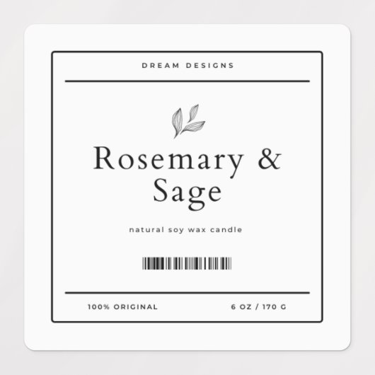 Vierkant label (Design 2)