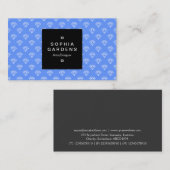 Vierkant Label 01a - Diamanten - Wit op Baby Blauw (Voorkant / Achterkant)