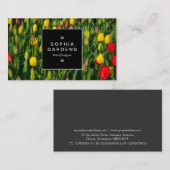 Vierkant Label 02a - Bed van Tulpen (Voorkant / Achterkant)