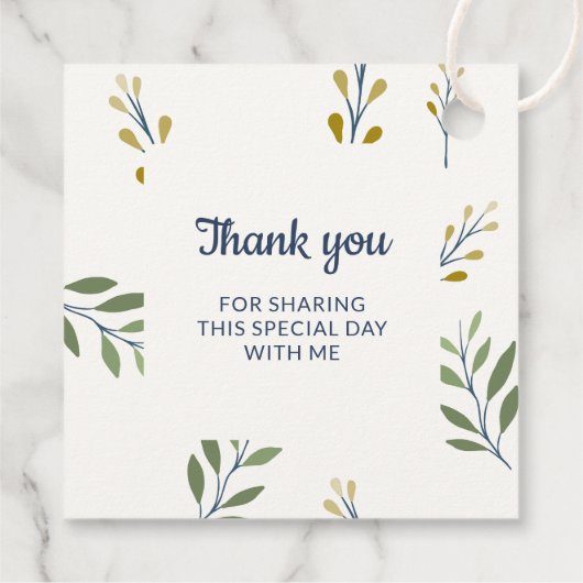 Vierkant Label - Custom Communion Botanische Patro (Achterkant)