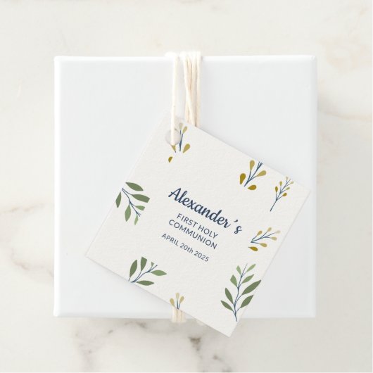 Vierkant Label - Custom Communion Botanische Patro (In situ)