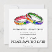 🌈 🐦 Vierkant LGBTQ verstrengeld in Pride Vierkan Save The Date (Voorkant)