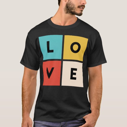 Vierkant liefde t-shirt (Voorkant)