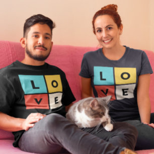 Vierkant liefde t-shirt