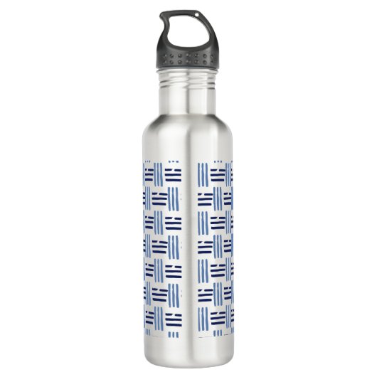 Vierkant lijnen waterfles  (Achterkant)