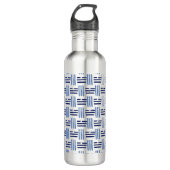 Vierkant lijnen waterfles  (Voorkant)