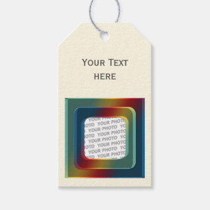 Vierkant Lijst kleurde I + je foto, tekst en rug. Cadeaulabel