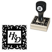 Vierkant Lijst Monogram Rubberstempel (Gestempeld)