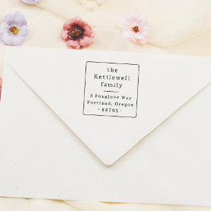 Vierkant Lijst  Typografie Retouradres Zelfinktende Stempel