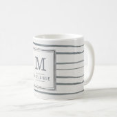 Vierkant Lijst Waterverf Stripes Aangepaste naam Koffiemok (Voorkant rechts)