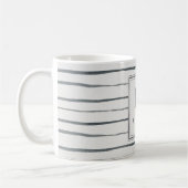 Vierkant Lijst Waterverf Stripes Aangepaste naam Koffiemok (Links)