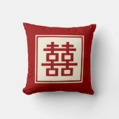 Vierkant logo dubbel geluk Chinees huwelijk Kussen (Voorkant)