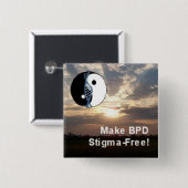 Vierkant: "Maak BPD Stigma-vrij!" Scenery Pin Vierkante Button 5,1 Cm (Voorkant /achterkant)