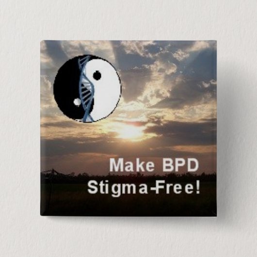 Vierkant: "Maak BPD Stigma-vrij!" Scenery Pin Vierkante Button 5,1 Cm (Voorkant)