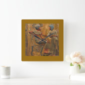 vierkant mapje met Egyptische scène Vierkante Klok (Huis)