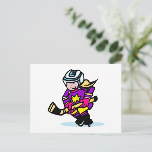 Vierkant meisje briefkaart (Staand voorkant)