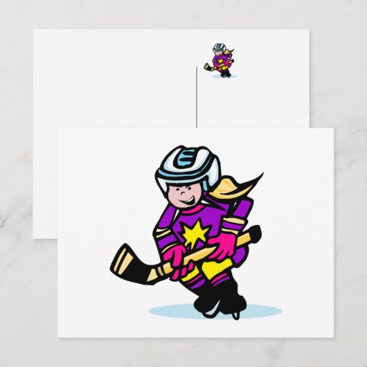 Vierkant meisje briefkaart (Voorkant / Achterkant)