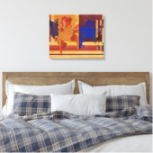 Vierkant met lijnen Wereldkaart Canvas Afdruk (Insitu (Slaapkamer))
