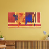 Vierkant met lijnen Wereldkaart Canvas Afdruk (Insitu (Woonkamer))