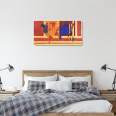 Vierkant met lijnen Wereldkaart Canvas Afdruk (Insitu (Slaapkamer))