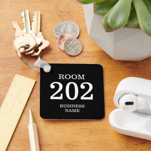 Vierkant metalen hotelsleutelhanger met nummers sleutelhanger (Bureau)