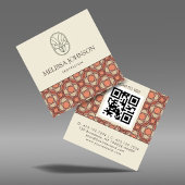 Vierkant Mid-Century Modern Patroon QR Vierkante Visitekaartje