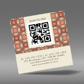 Vierkant Mid-Century Modern Patroon QR Vierkante Visitekaartje