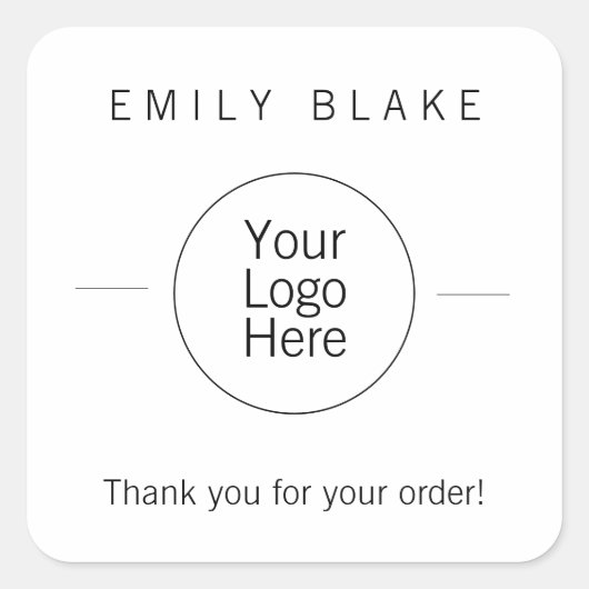 Vierkant Minimalistisch Bedankje Productlabel Vierkante Sticker (Voorkant)