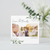 Vierkant Minimalistische Foto Trouw Dankkaart Kaart (Staand voorkant)
