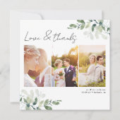 Vierkant Minimalistische Foto Trouw Dankkaart Kaart (Voorkant)