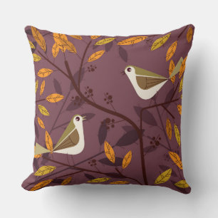 Vierkant modelbuis vogelillustratie kussen