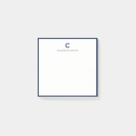 Vierkant modern blauw randje aangepast briefpapier post-it® notes