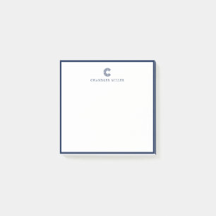 Vierkant modern blauw randje aangepast briefpapier post-it® notes