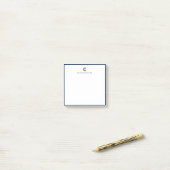 Vierkant modern blauw randje aangepast briefpapier post-it® notes (Op bureau)