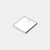 Vierkant modern blauw randje aangepast briefpapier post-it® notes (Schuin)