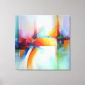 Vierkant Moderne Abstracte Kunst Elegant Acrly sch Canvas Afdruk (Voorkant)