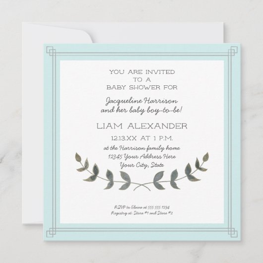 Vierkant Moderne Eenvoudige Boerderij Baby Boy Dou Kaart (Voorkant)