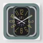 vierkant moderne retro muur klok (Voorkant)