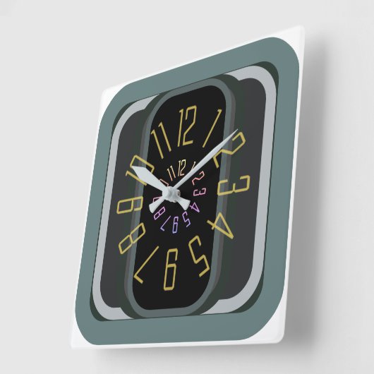 vierkant moderne retro muur klok (Hoek)