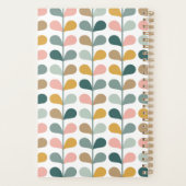 Vierkant monogram initiaal bloemblad patroon planner (Achterkant)