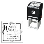 Vierkant Monogram Retouradres Zelfinkende Stempel (In situ)