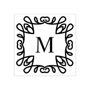 Vierkant Monogram Rubberstempel