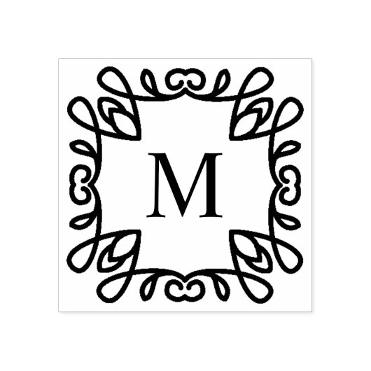 Vierkant  Monogram Rubberstempel (Afrduk)