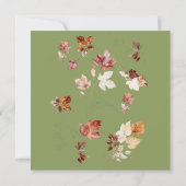 Vierkant Mos Groen Herfst Bridal Brunch & Bubbly Kaart (Achterkant)