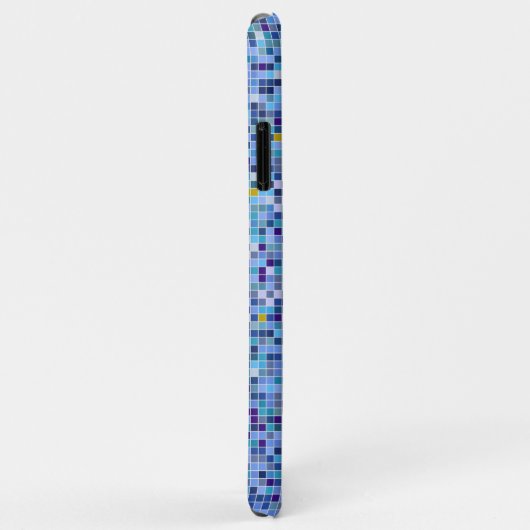 Vierkant Mozaïek Blauwe Tonen Tegel Patroon Case-Mate iPhone Case (Achterkant/rechts)