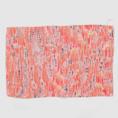 Vierkant mozaïekeffect in perzik- en zalmkleur golfhanddoek (Horizontaal)