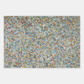 Vierkant mozaïekpatroon met meerdere kleuren en te inpakpapier vel (Voorkant)