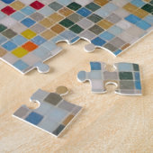 Vierkant mozaïekpatroon met meerdere kleuren en te legpuzzel (Zijkant)