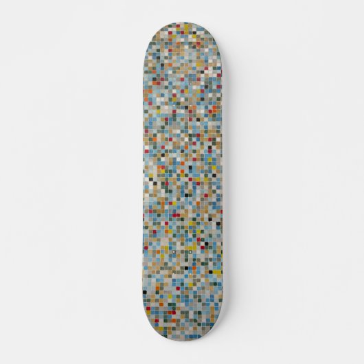 Vierkant mozaïekpatroon met meerdere kleuren en te persoonlijk skateboard (Voorkant)